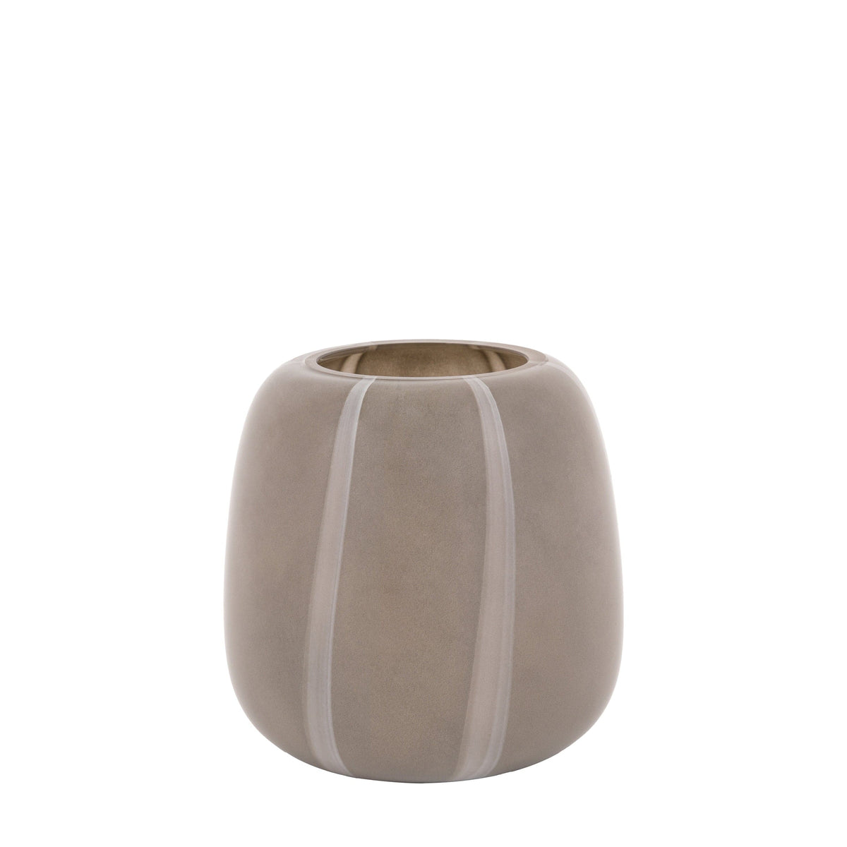 Bodhi Accessories Claro Stripe Glass Vase Taupe Small House of Isabella UK