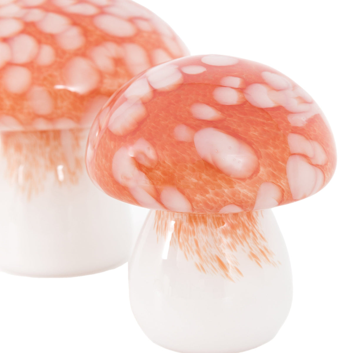 Bodhi Accessories Confetti Glass Mushrooms Set of 2 Burnt Orange House of Isabella UK