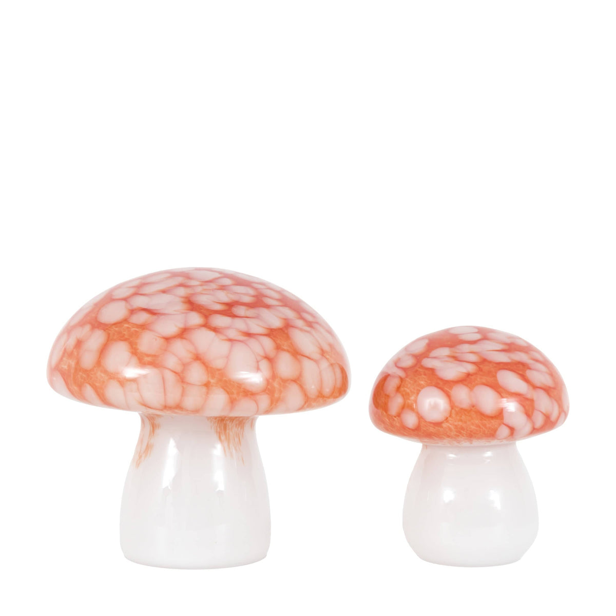Bodhi Accessories Confetti Glass Mushrooms Set of 2 Burnt Orange House of Isabella UK