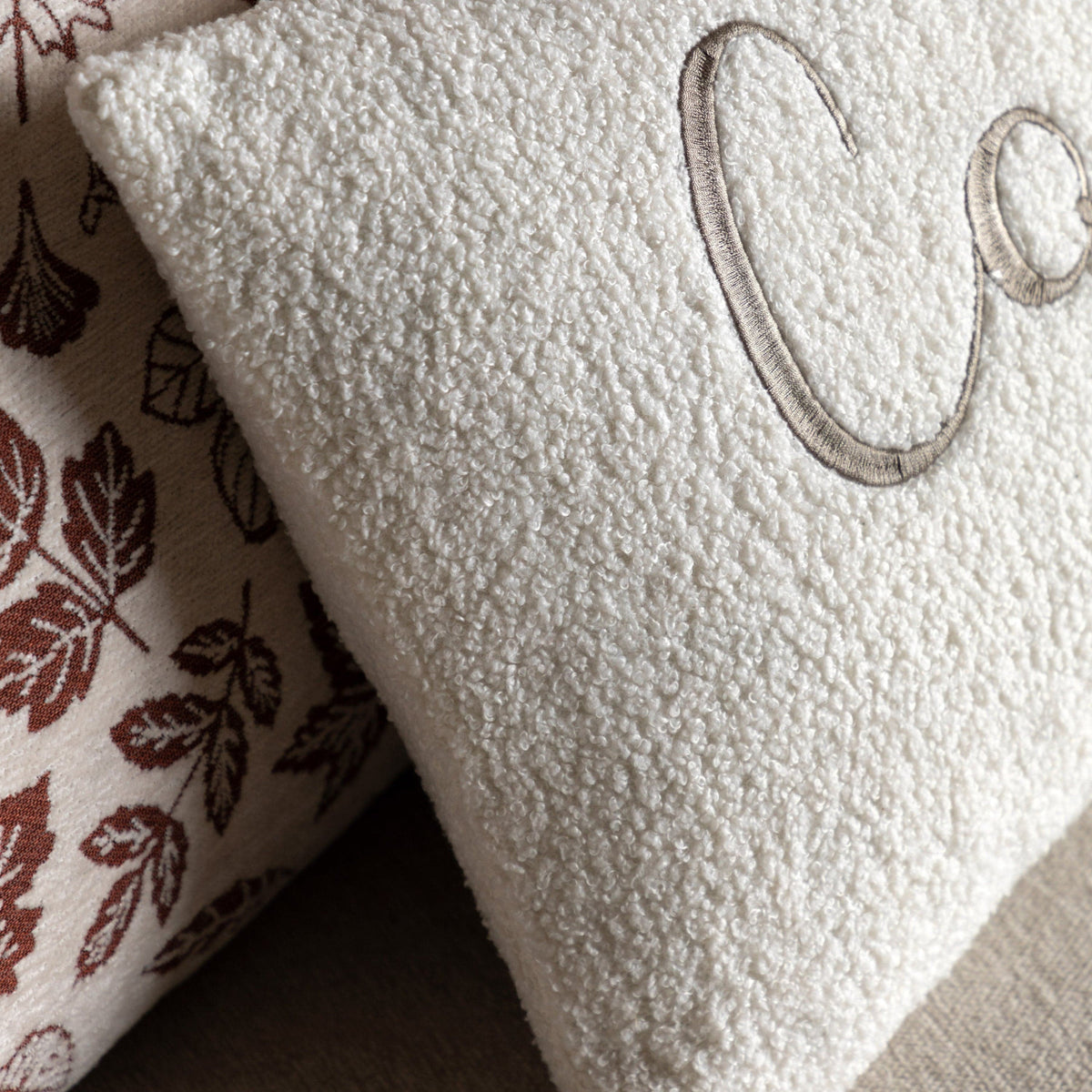 Bodhi Accessories Cosy Embroidered Cushion House of Isabella UK