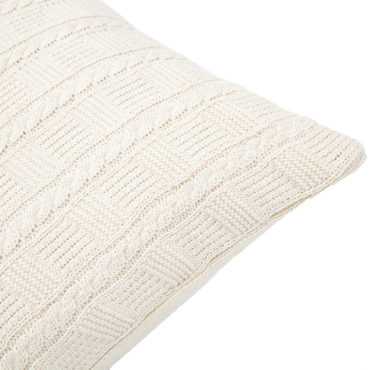 Cotton Cable Cushion Cream.