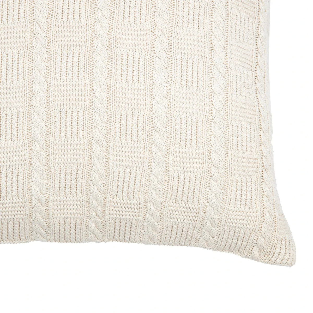 Cotton Cable Cushion Cream.