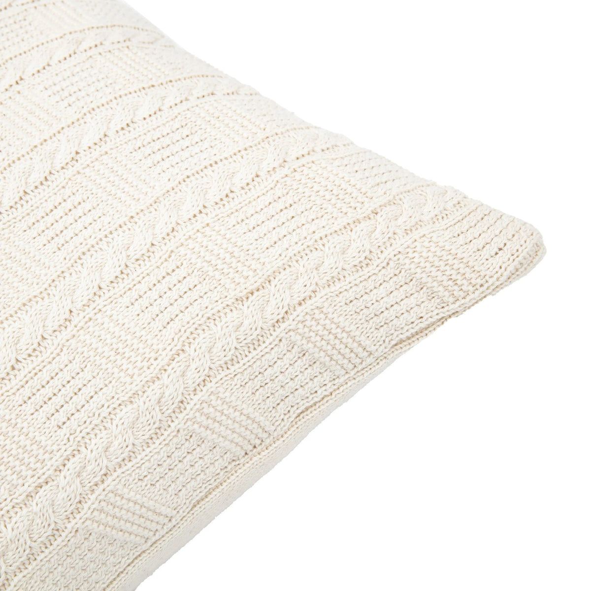 Cotton Cable Cushion Cream.