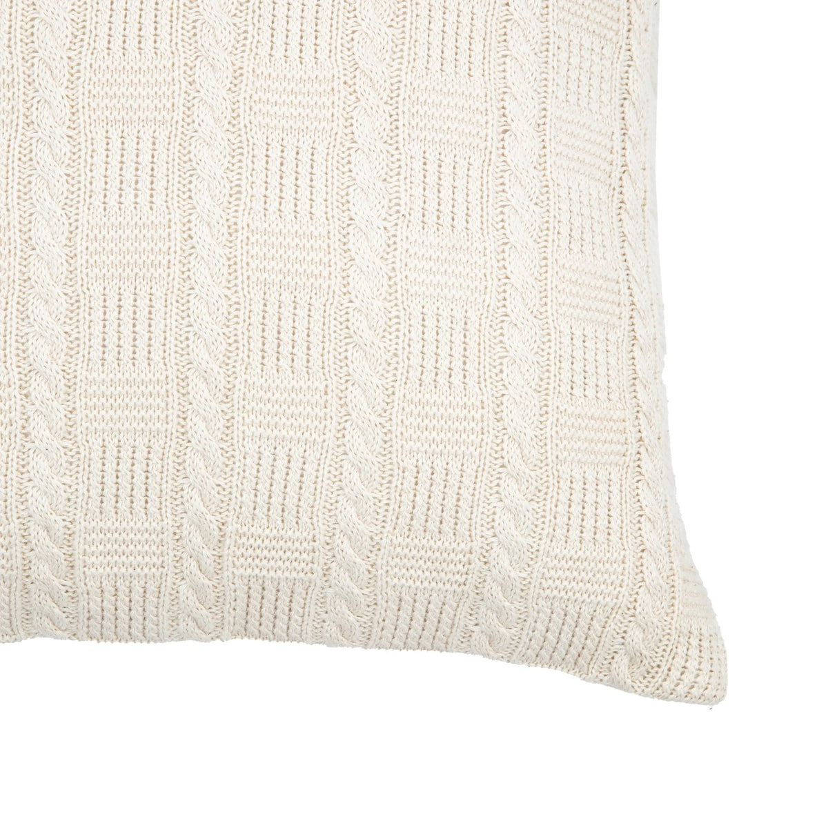 Cotton Cable Cushion Cream.