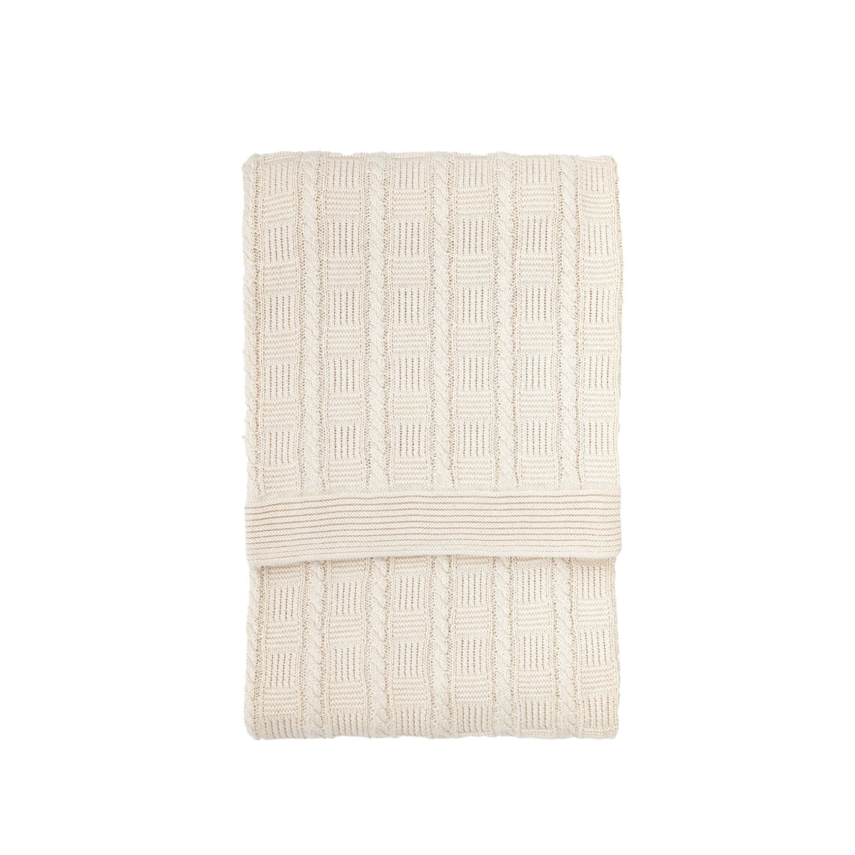 Cotton Cable Throw Cream.