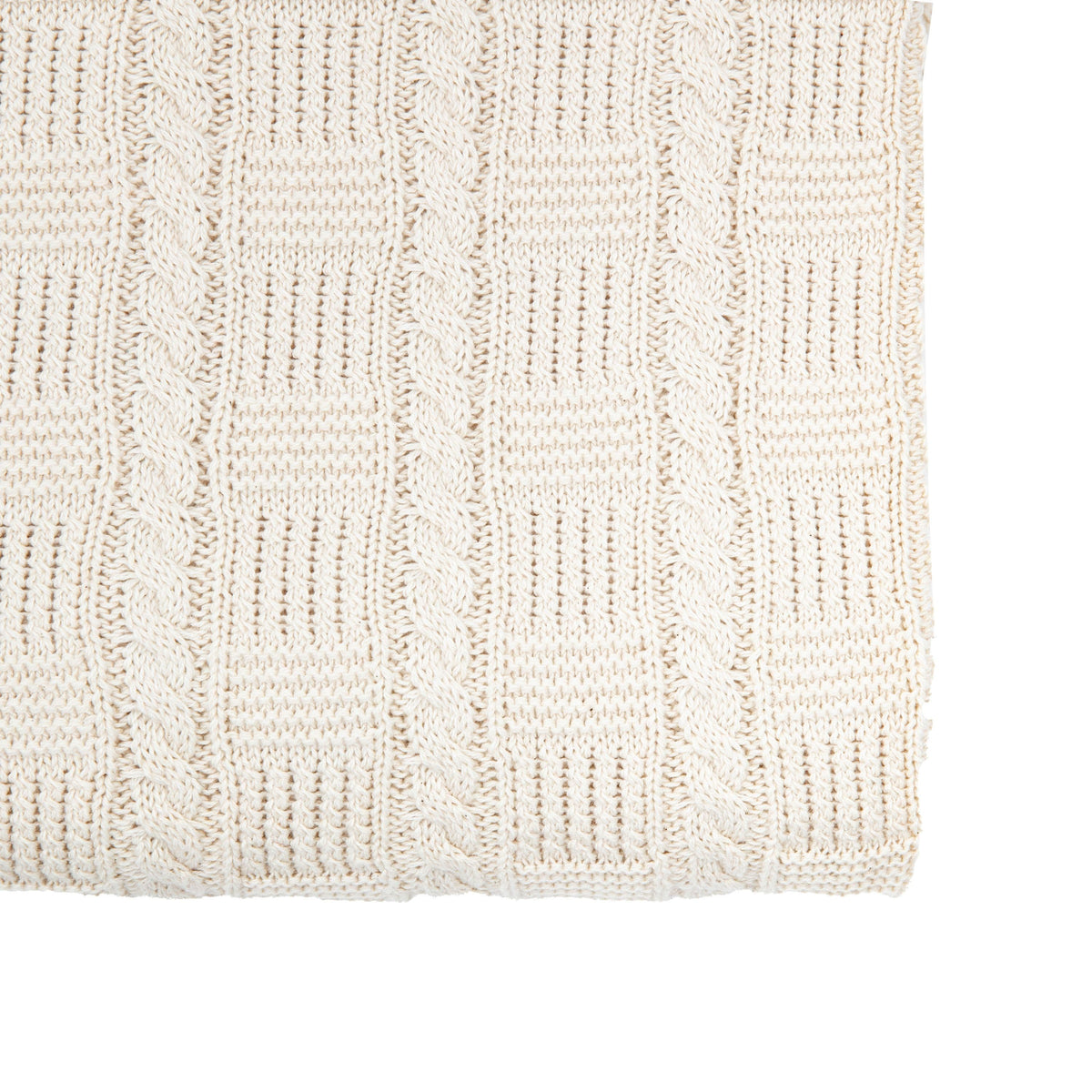 Cotton Cable Throw Cream.