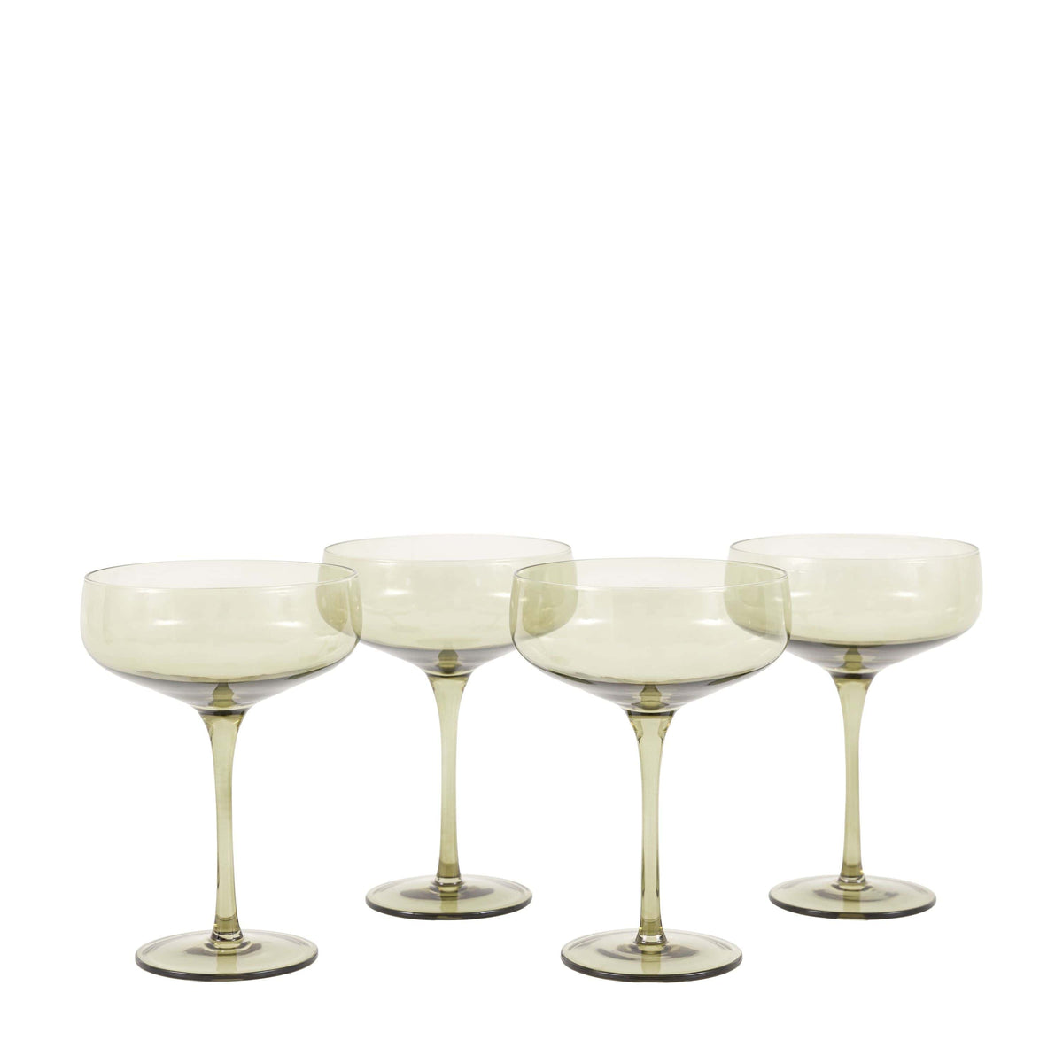 Bodhi Accessories Coupe Glass Smokey Green 4pk House of Isabella UK