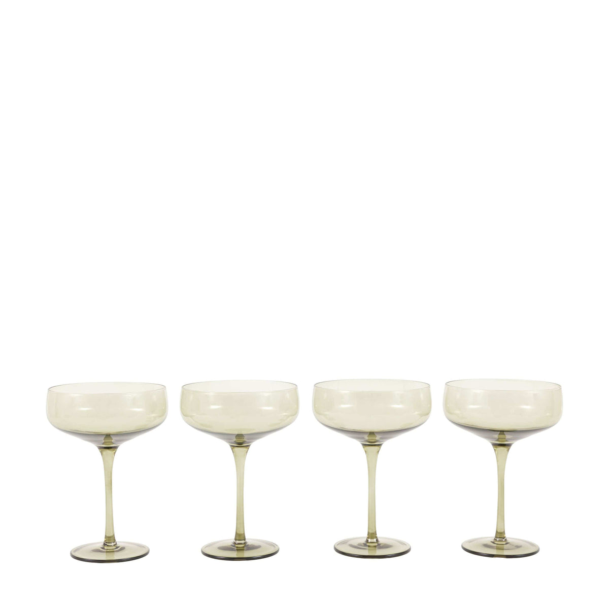 Bodhi Accessories Coupe Glass Smokey Green 4pk House of Isabella UK