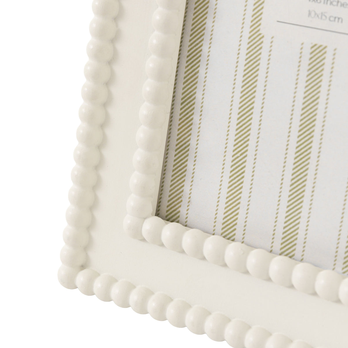 Bodhi Accessories Cove Beaded Photo Frame 6x4 White House of Isabella UK