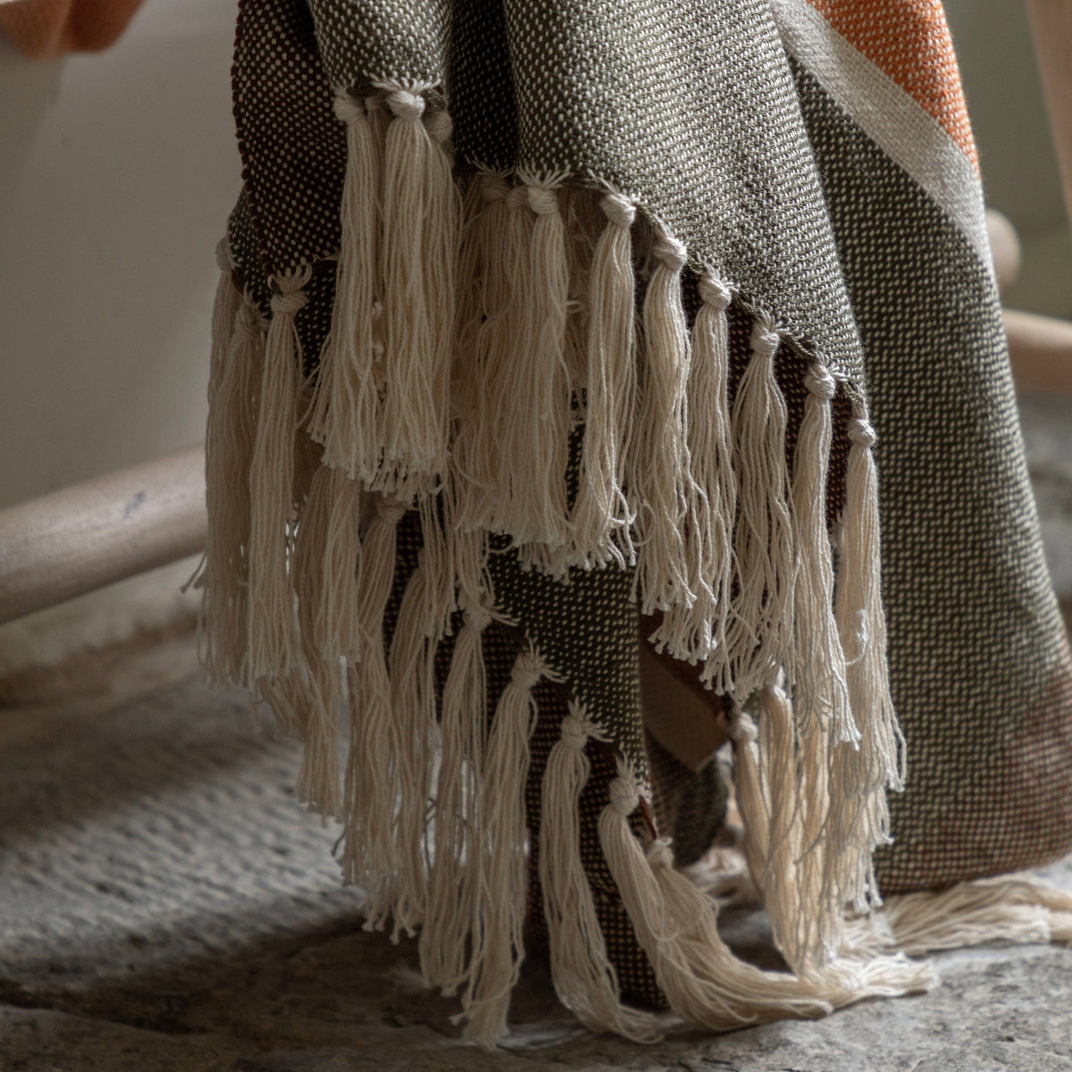 Bodhi Accessories Crosshatch Woven Throw Taupe House of Isabella UK