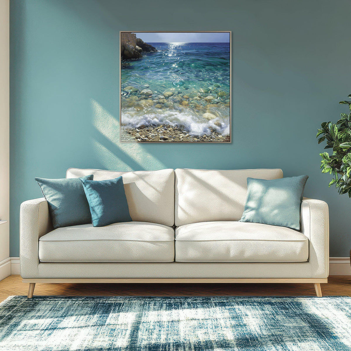 Bodhi Accessories Crystal Waters Framed Canvas House of Isabella UK