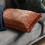Bodhi Accessories Cut Velvet Fringe Cushion Terracotta House of Isabella UK