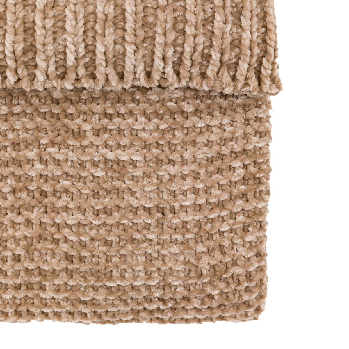 Bodhi Accessories Deco Luxe Chunky Chenille Throw Taupe House of Isabella UK