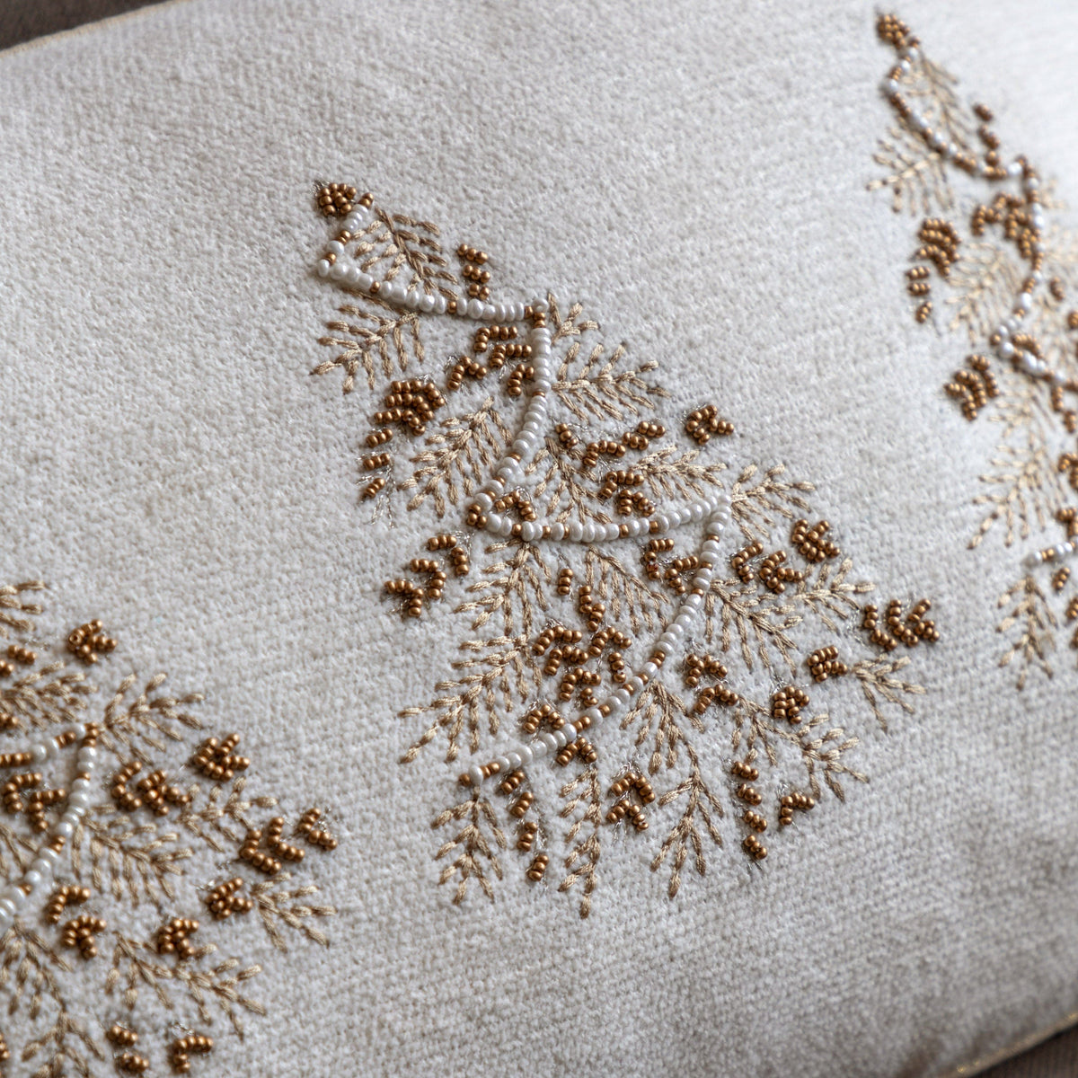 Bodhi Accessories Deco Luxe Embroidered Tree Trio Cushion House of Isabella UK