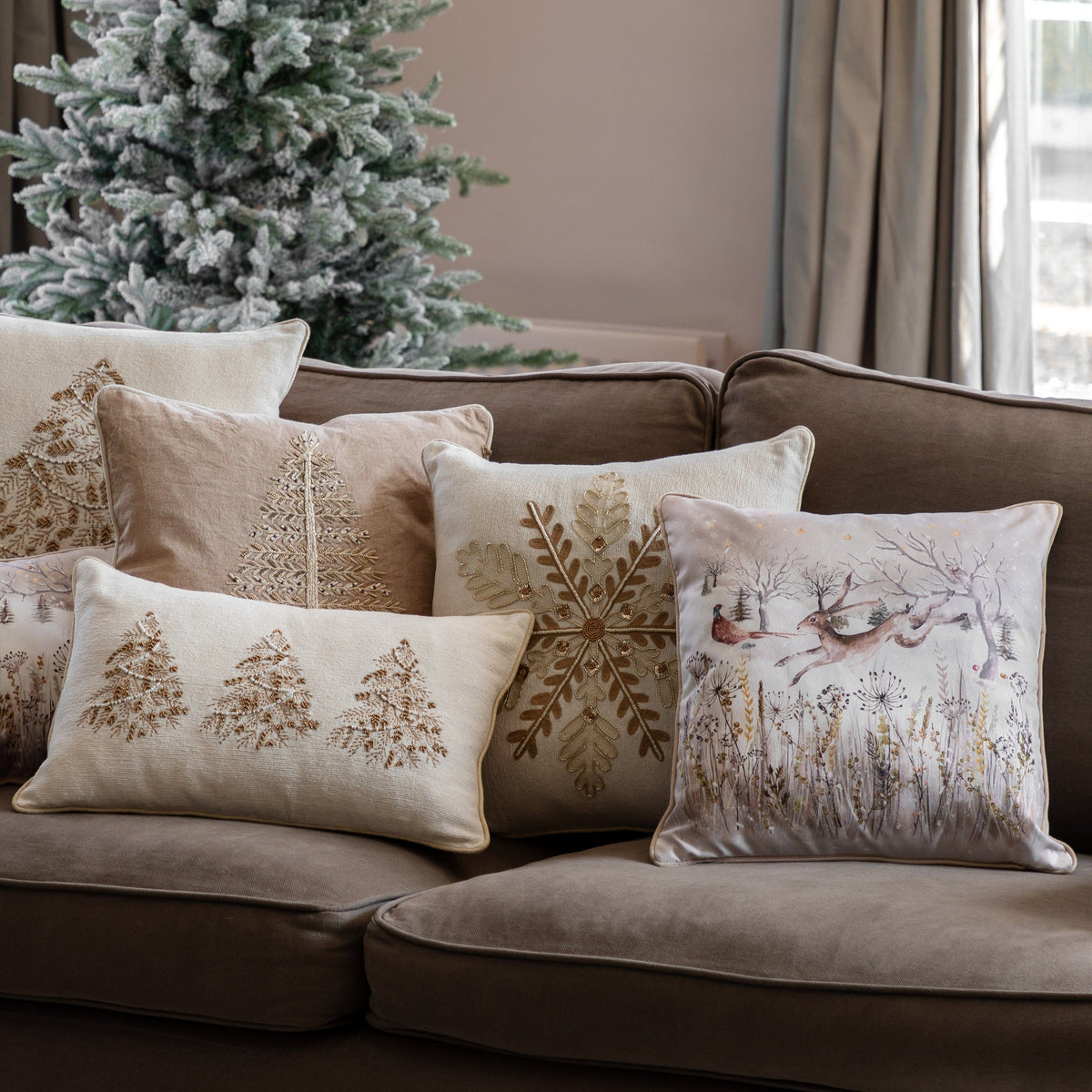 Bodhi Accessories Deco Luxe Snowflake Cushion House of Isabella UK