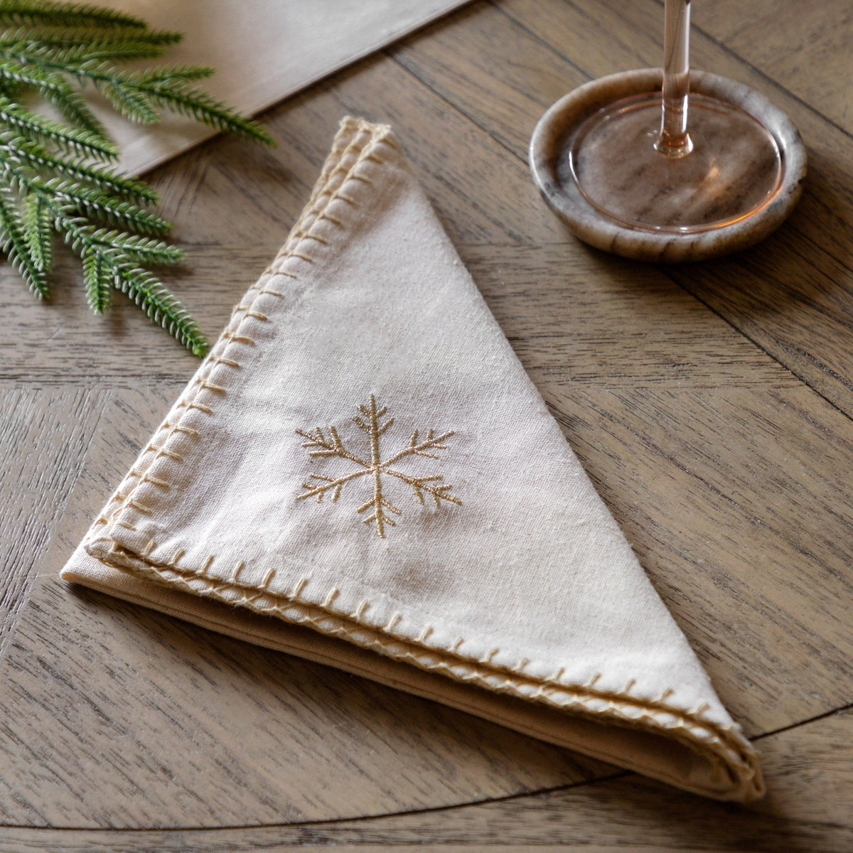 Bodhi Accessories Deco Luxe Snowflake Napkin 4pk House of Isabella UK