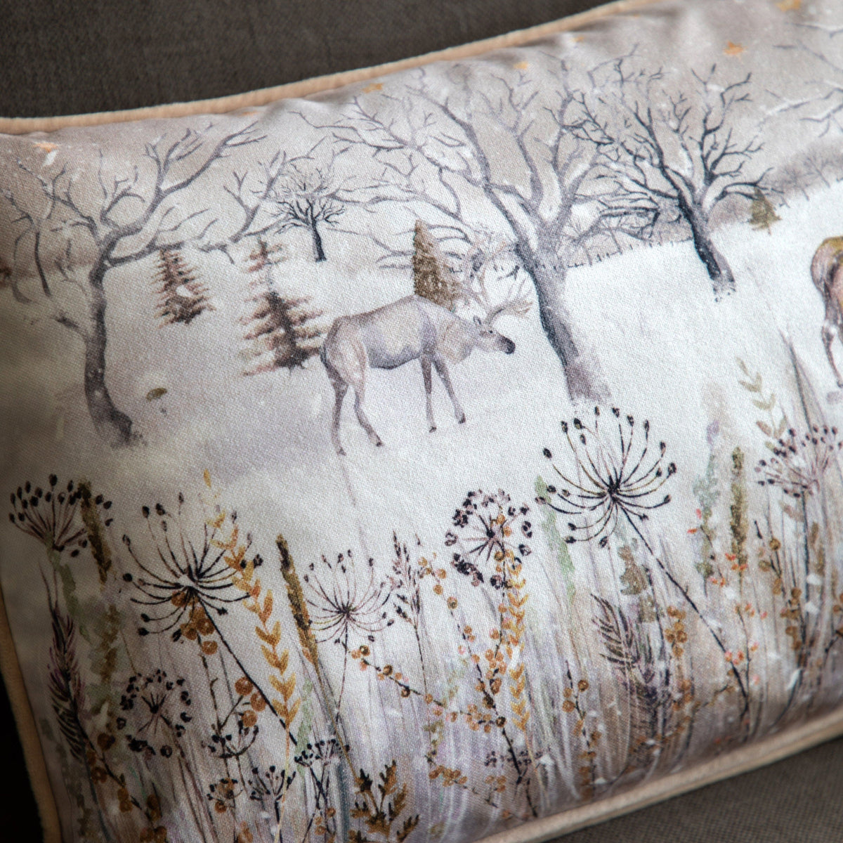 Bodhi Accessories Deco Luxe Woodland Scene Cushion Square House of Isabella UK