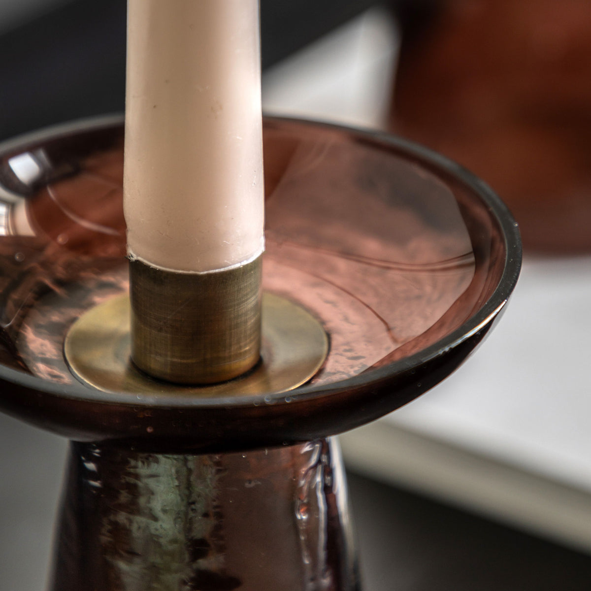 Bodhi Accessories Denia Glass Candle Holder Smoke Set of 2 House of Isabella UK