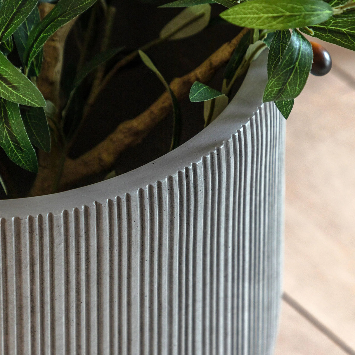 Bodhi Accessories Denia Ribbed Outdoor Planter Grey House of Isabella UK