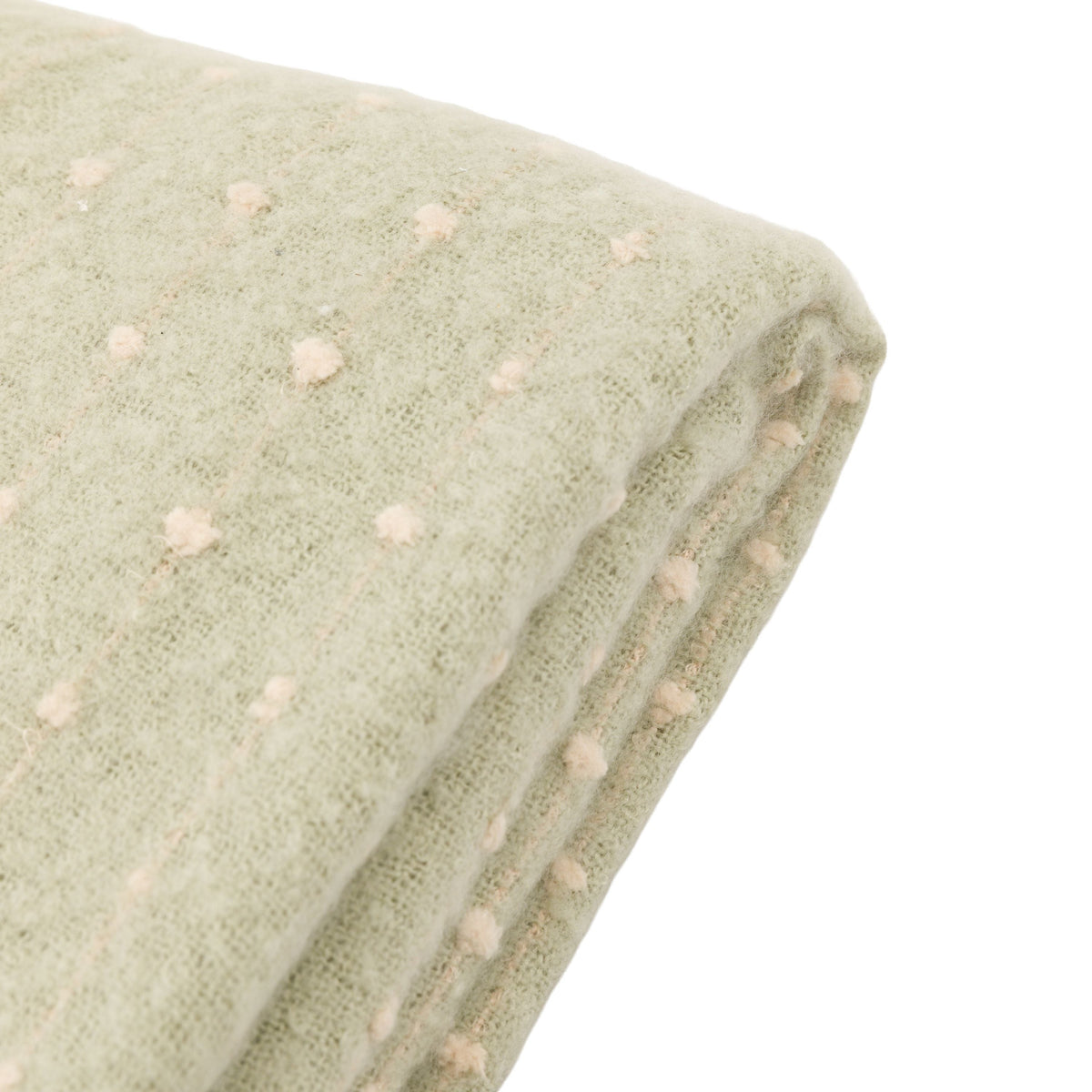 Bodhi Accessories Dottie Faux Mohair Throw Sage Green House of Isabella UK