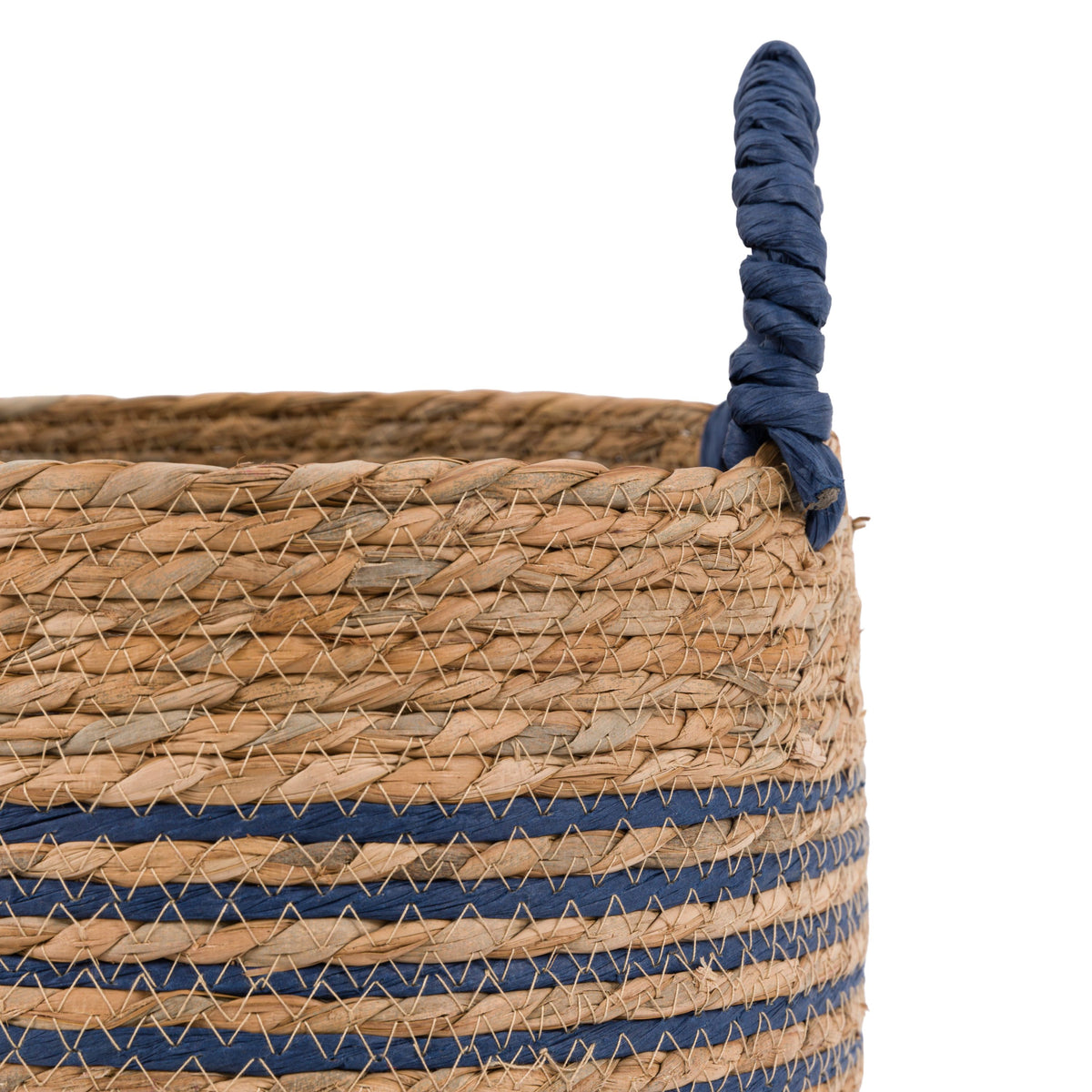 Bodhi Accessories Drift Seagrass Basket Blue Striped Set of 3 House of Isabella UK