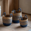 Bodhi Accessories Drift Seagrass Basket Blue Striped Set of 3 House of Isabella UK