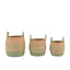 Bodhi Accessories Drift Seagrass Basket Olive Striped Set of 3 House of Isabella UK