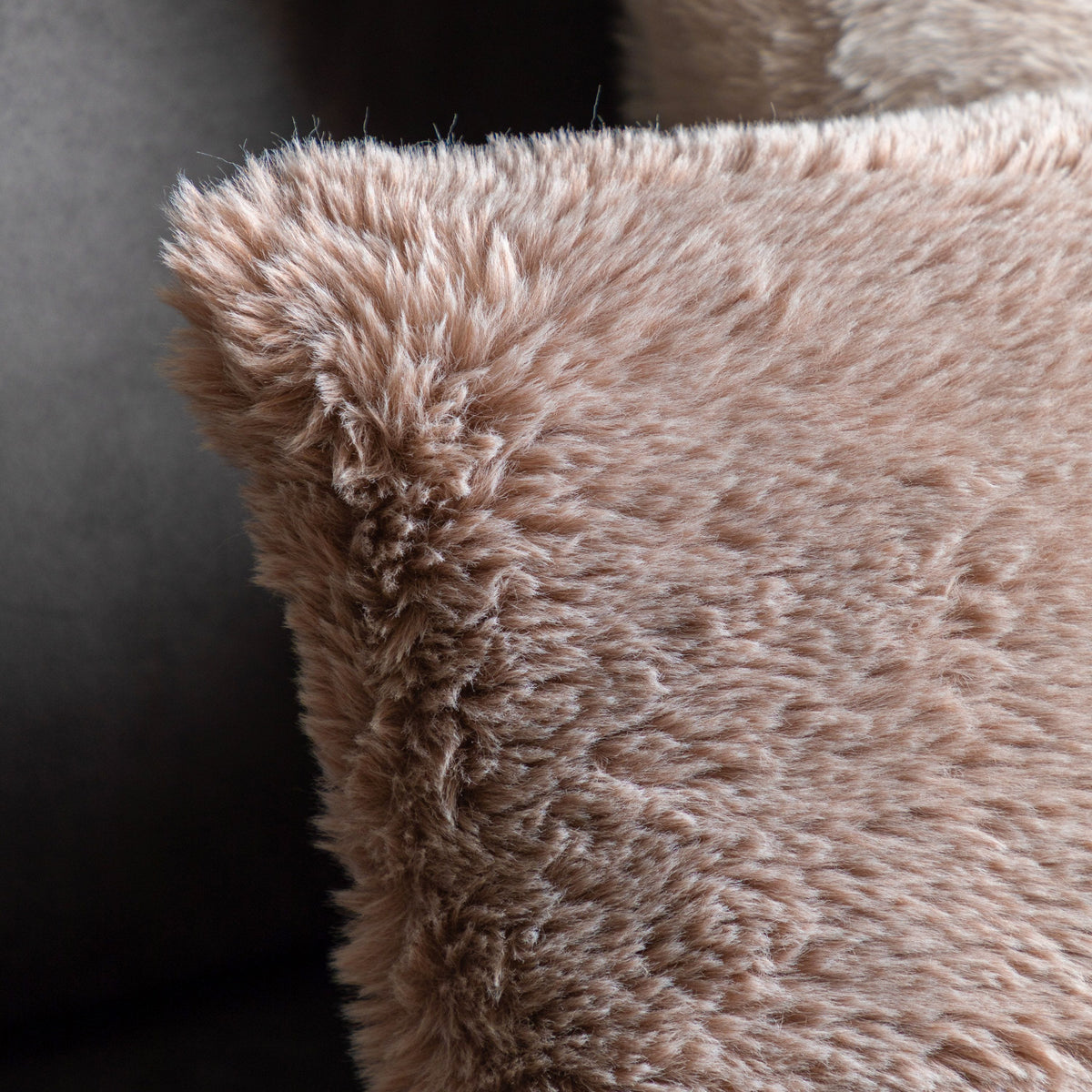 Bodhi Accessories Duplo Faux Fur Cushion Mauve Square House of Isabella UK