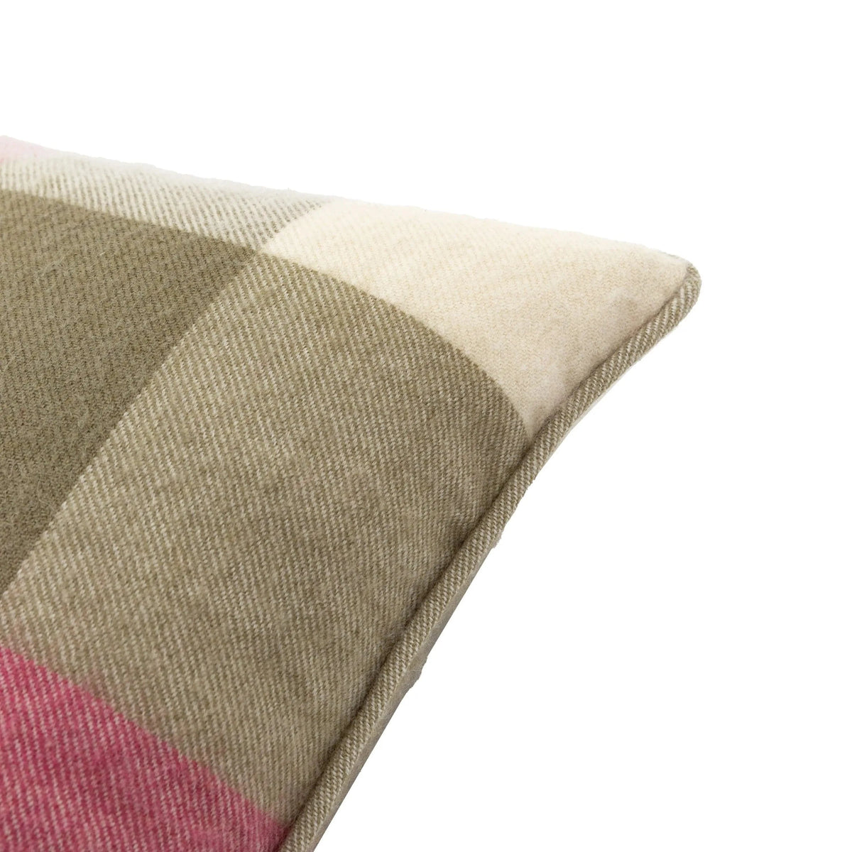 Bodhi Accessories Dursley Check Cushion Cranberry and Olive House of Isabella UK