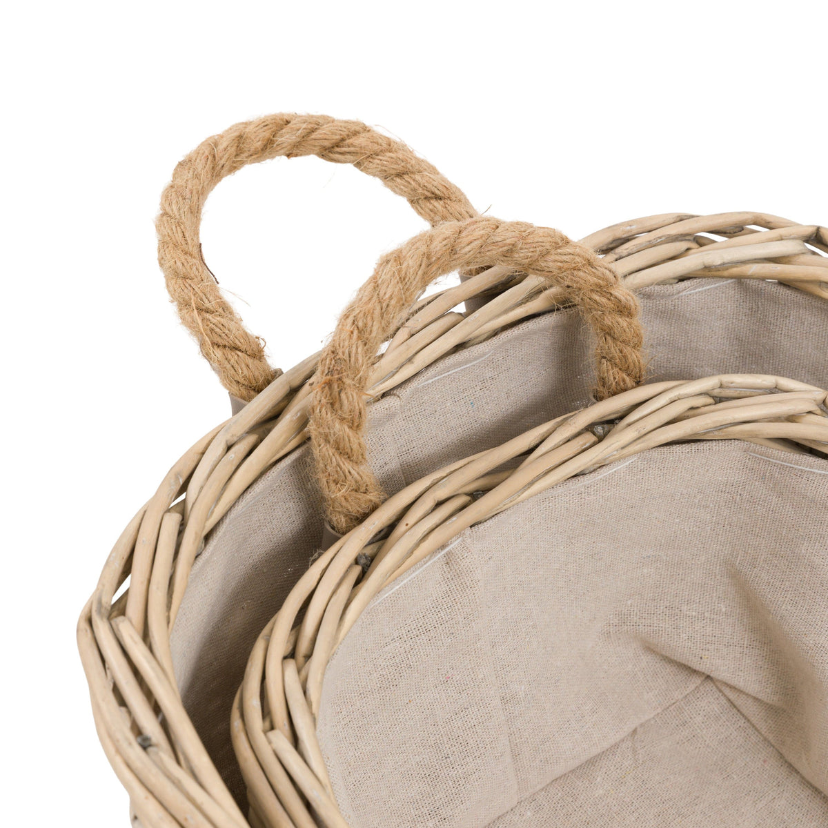 Bodhi Accessories Eden Oval Basket Handle Natural Set of 2 House of Isabella UK