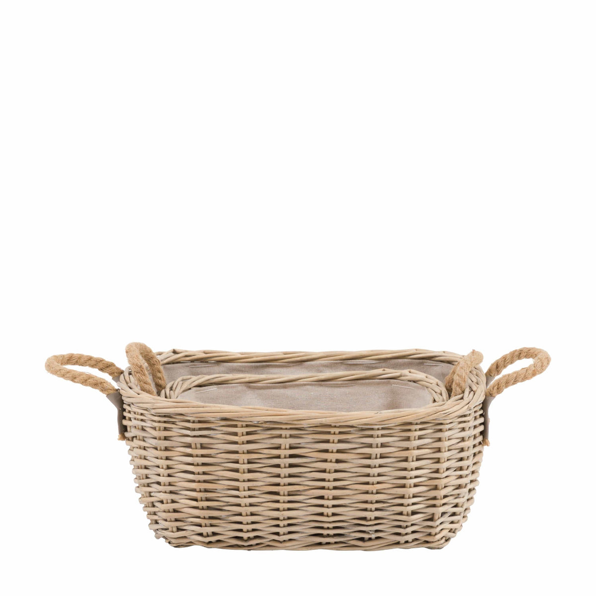 Bodhi Accessories Eden Oval Basket Handle Natural Set of 2 House of Isabella UK
