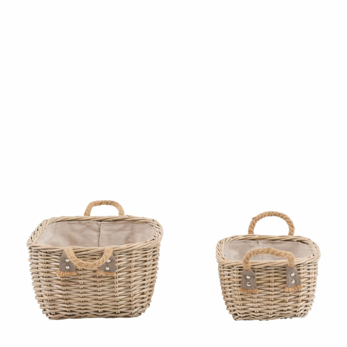 Bodhi Accessories Eden Oval Basket Handle Natural Set of 2 House of Isabella UK