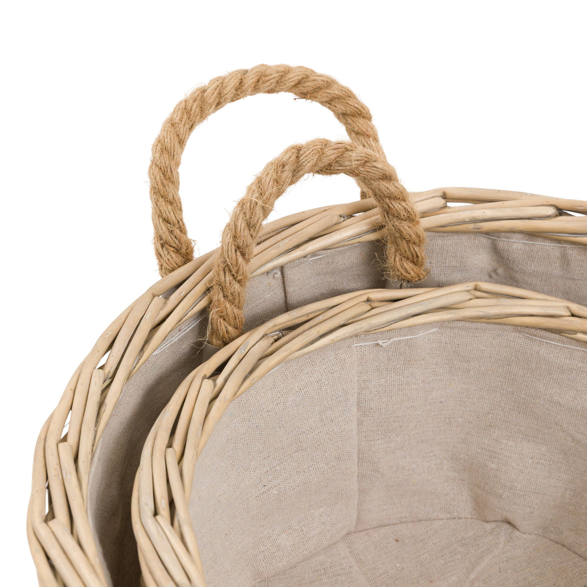 Bodhi Accessories Eden Round Basket Handle Natural Set of 2 House of Isabella UK