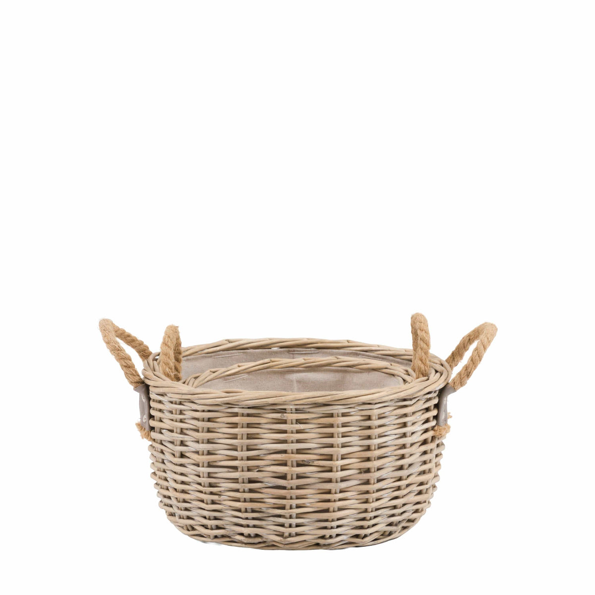 Bodhi Accessories Eden Round Basket Handle Natural Set of 2 House of Isabella UK