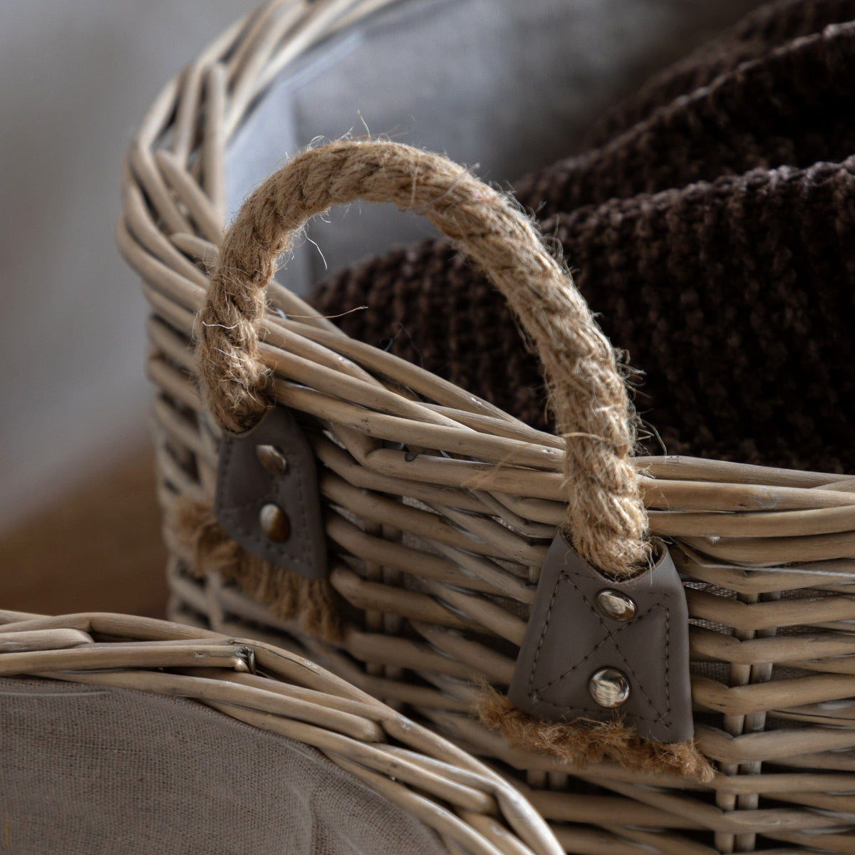 Bodhi Accessories Eden Round Basket Handle Natural Set of 2 House of Isabella UK