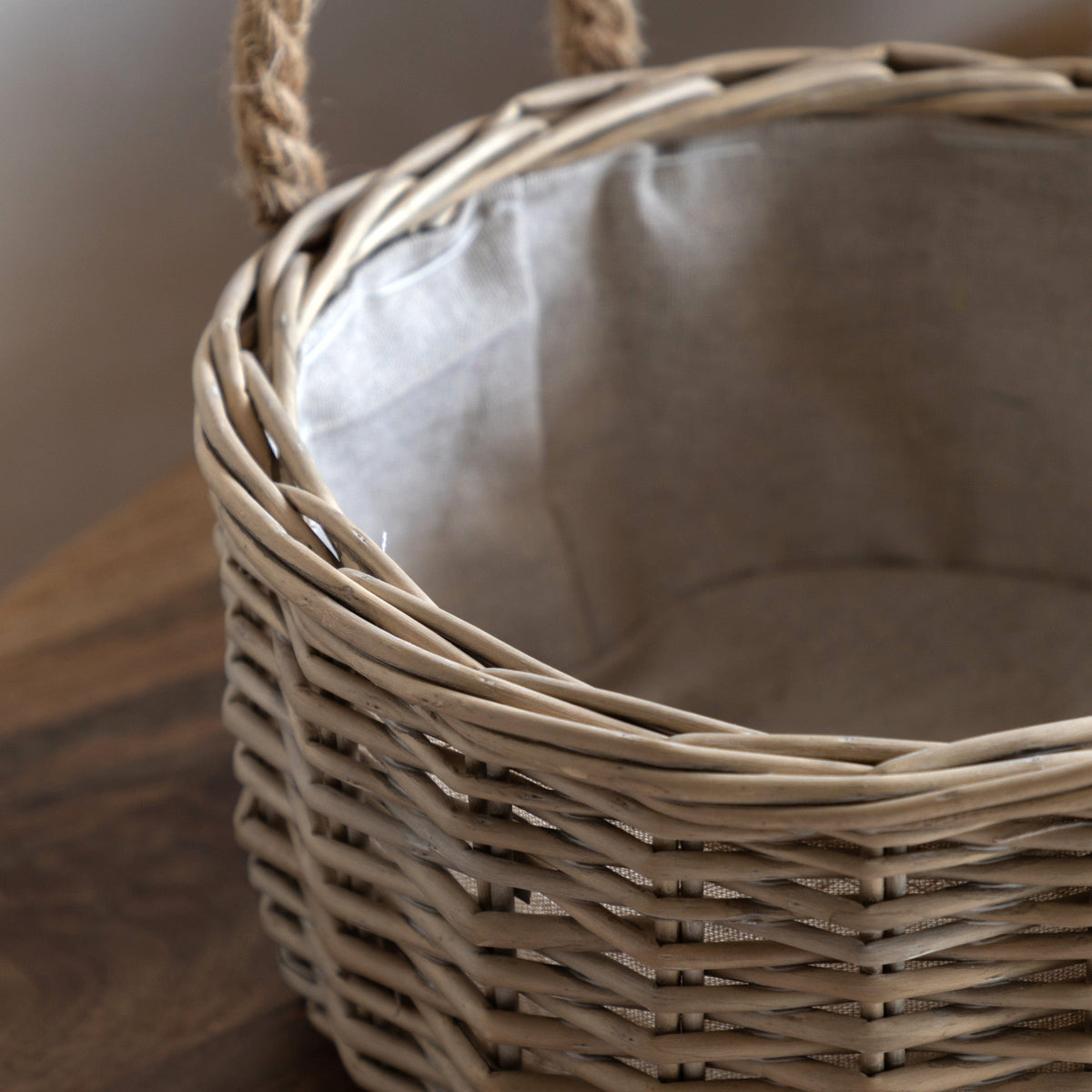 Eden Round Basket Handle Natural Set of 2