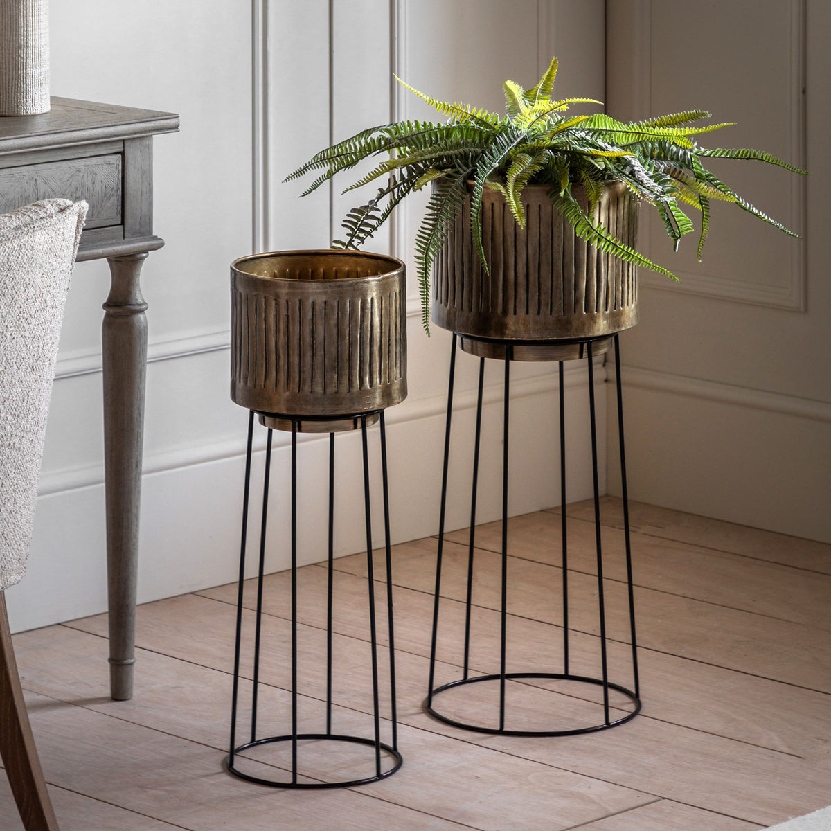 Bodhi Accessories Elda Planters Gold Set of 2 House of Isabella UK