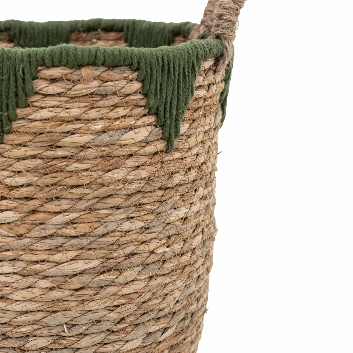 Bodhi Accessories Elgon Baskets Natural & Green Set of 3 House of Isabella UK