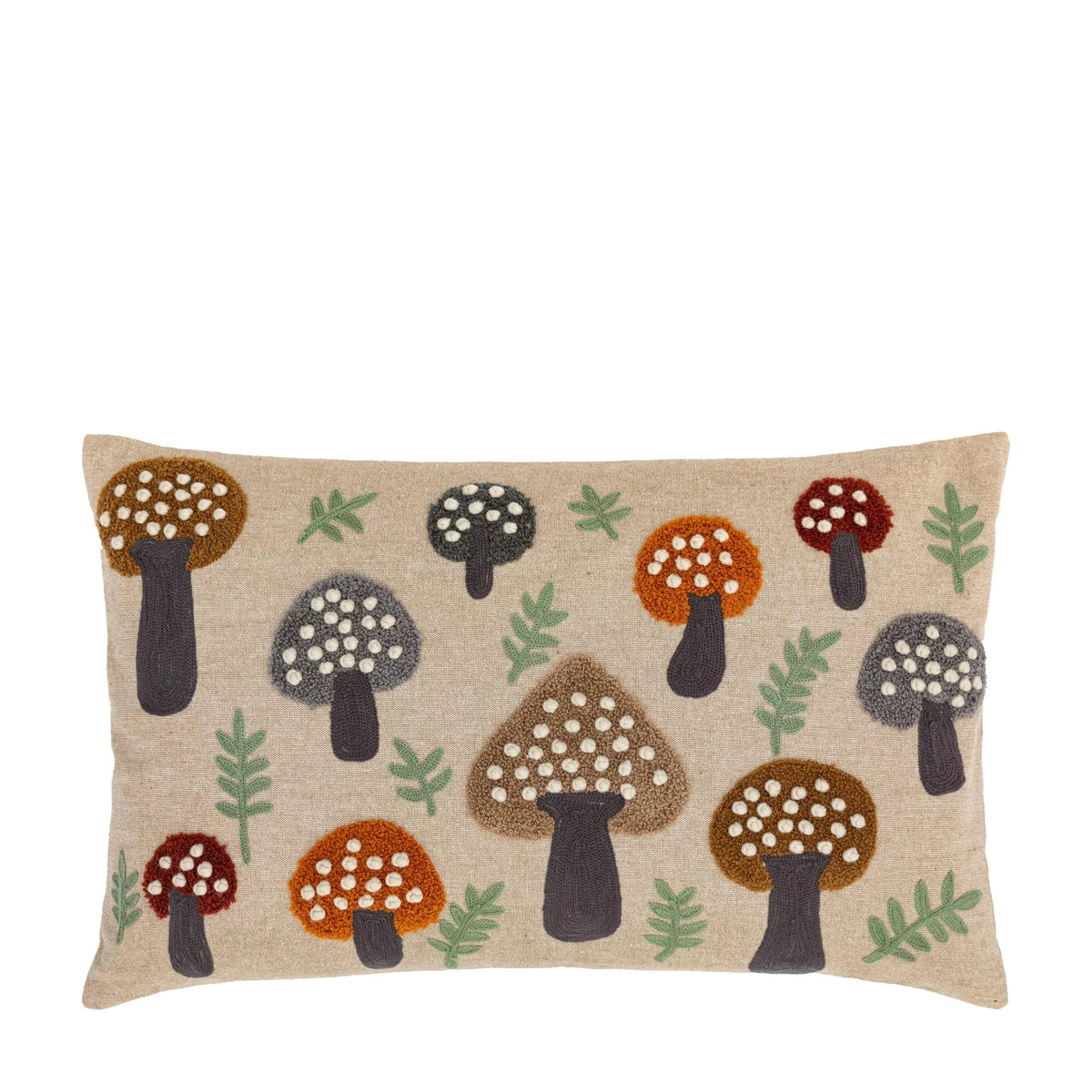 Bodhi Accessories Embroided Mushroom Cushion House of Isabella UK