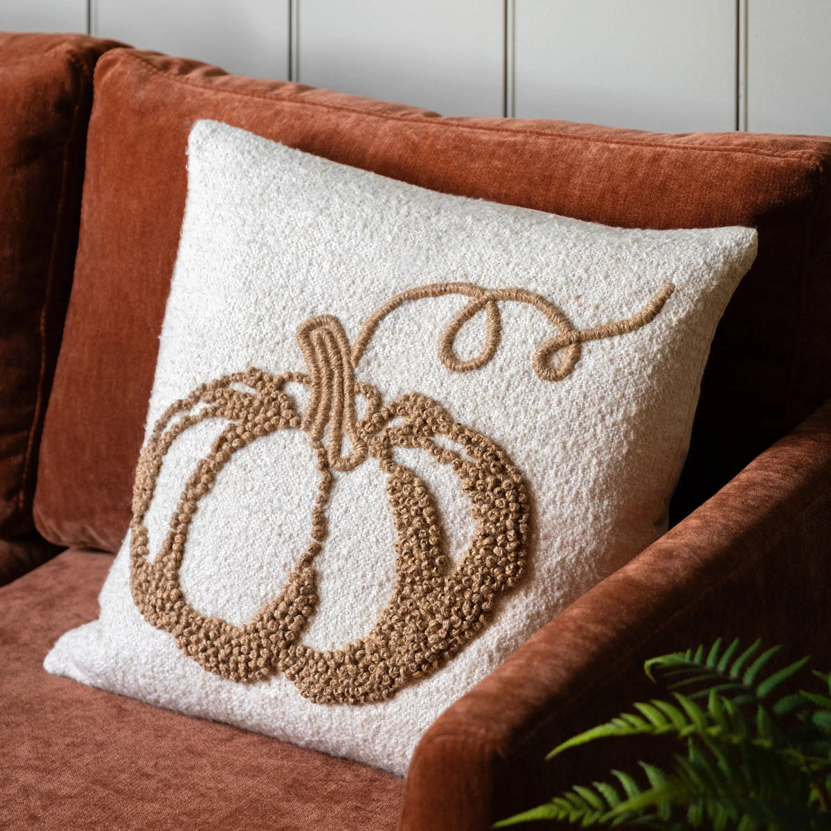 Bodhi Accessories Embroided Pumpkin Cushion House of Isabella UK