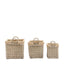 Bodhi Accessories Faden Square Lined Basket Natural Set of 3 House of Isabella UK