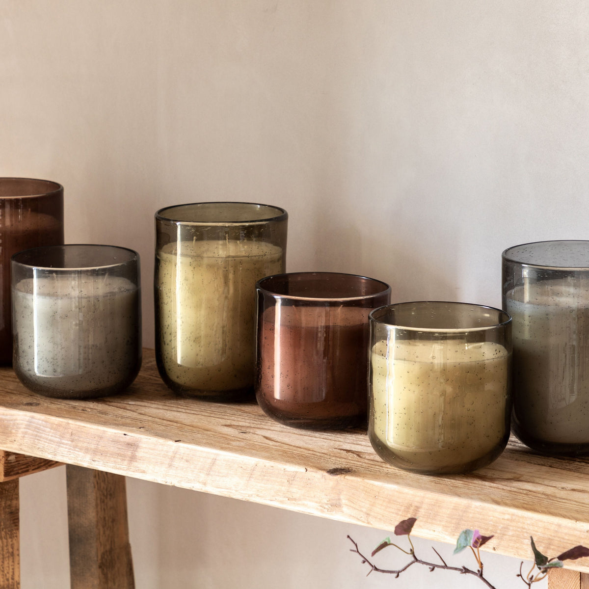 Bodhi Accessories Filled Glass Candle Small Green House of Isabella UK