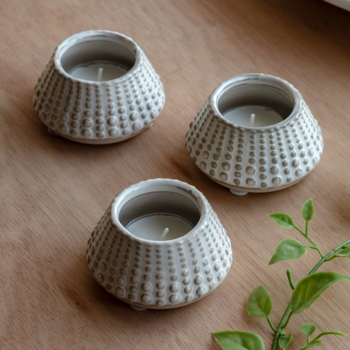 Bodhi Accessories Fleck Dotted Tealight Holder Set of 3 House of Isabella UK