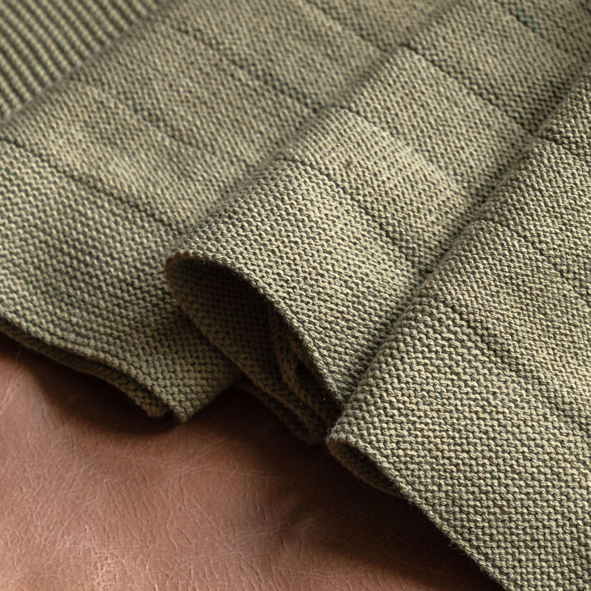 Bodhi Accessories Flo Knit Throw Olive House of Isabella UK