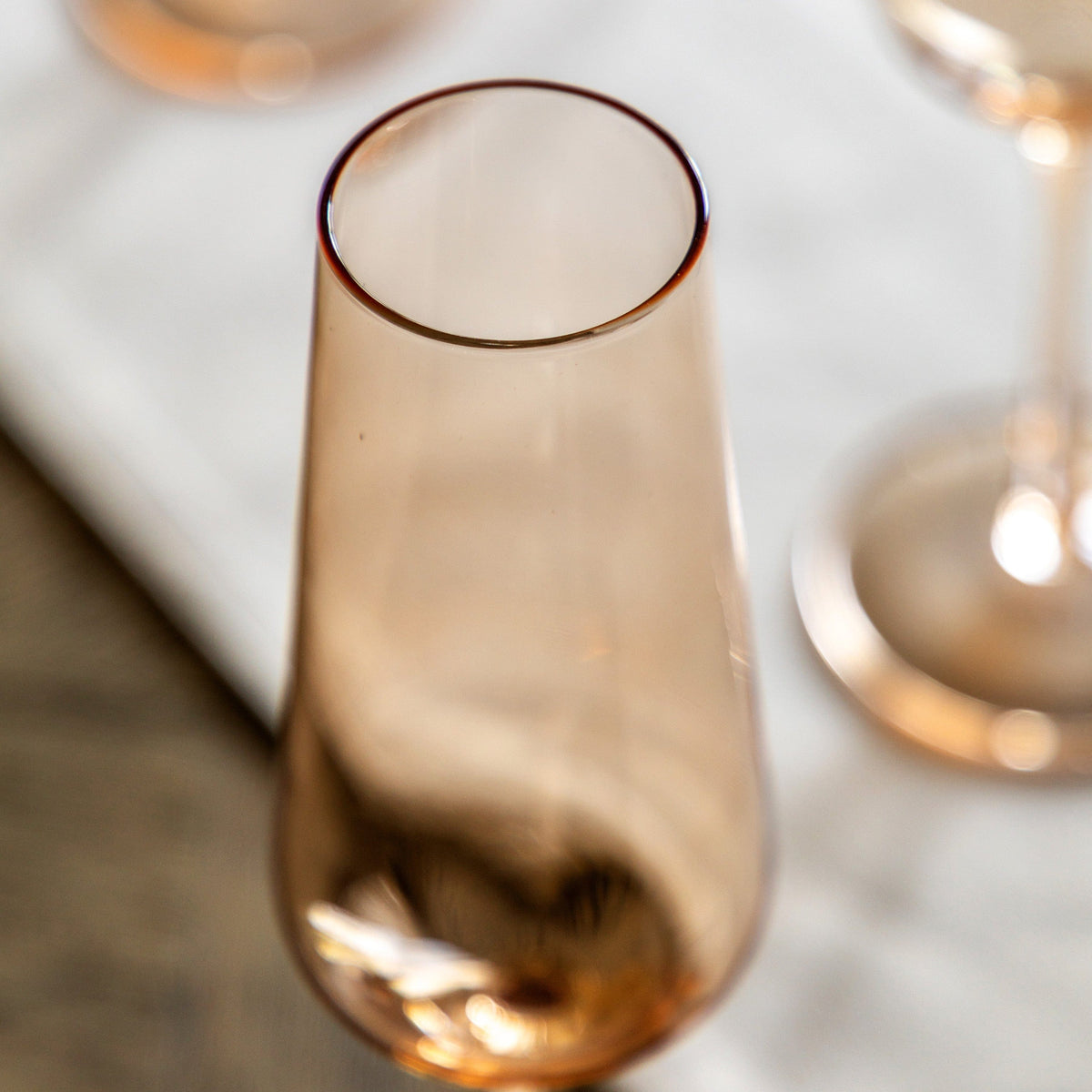 Bodhi Accessories Flute Glass Smokey Green 4pk House of Isabella UK