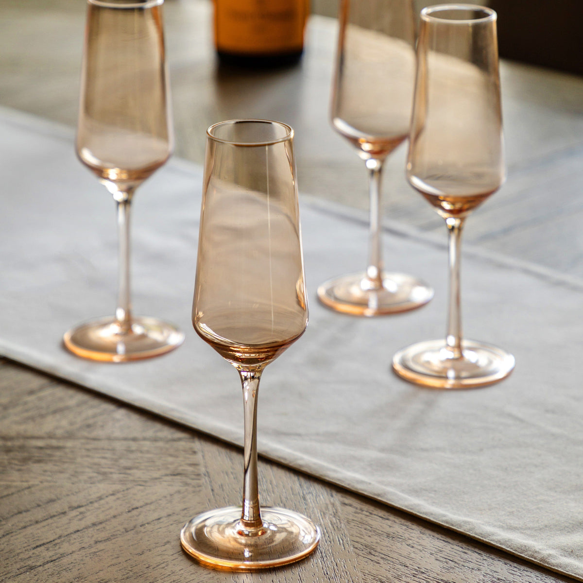 Bodhi Accessories Flute Glass Smokey Green 4pk House of Isabella UK