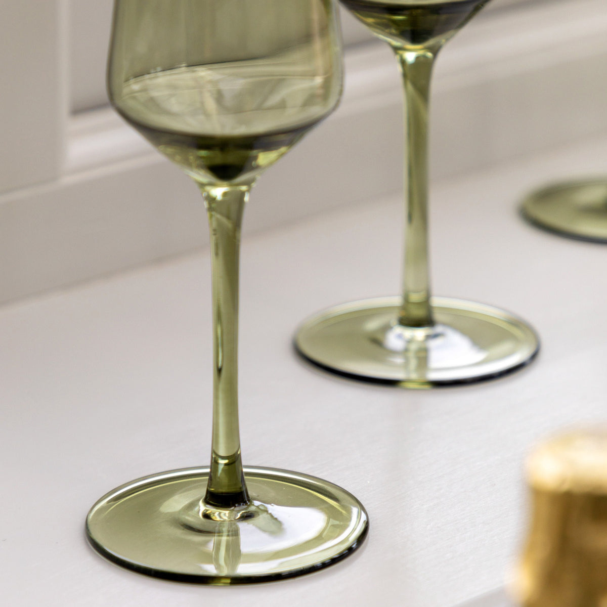 Bodhi Accessories Flute Glass Smokey Green 4pk House of Isabella UK