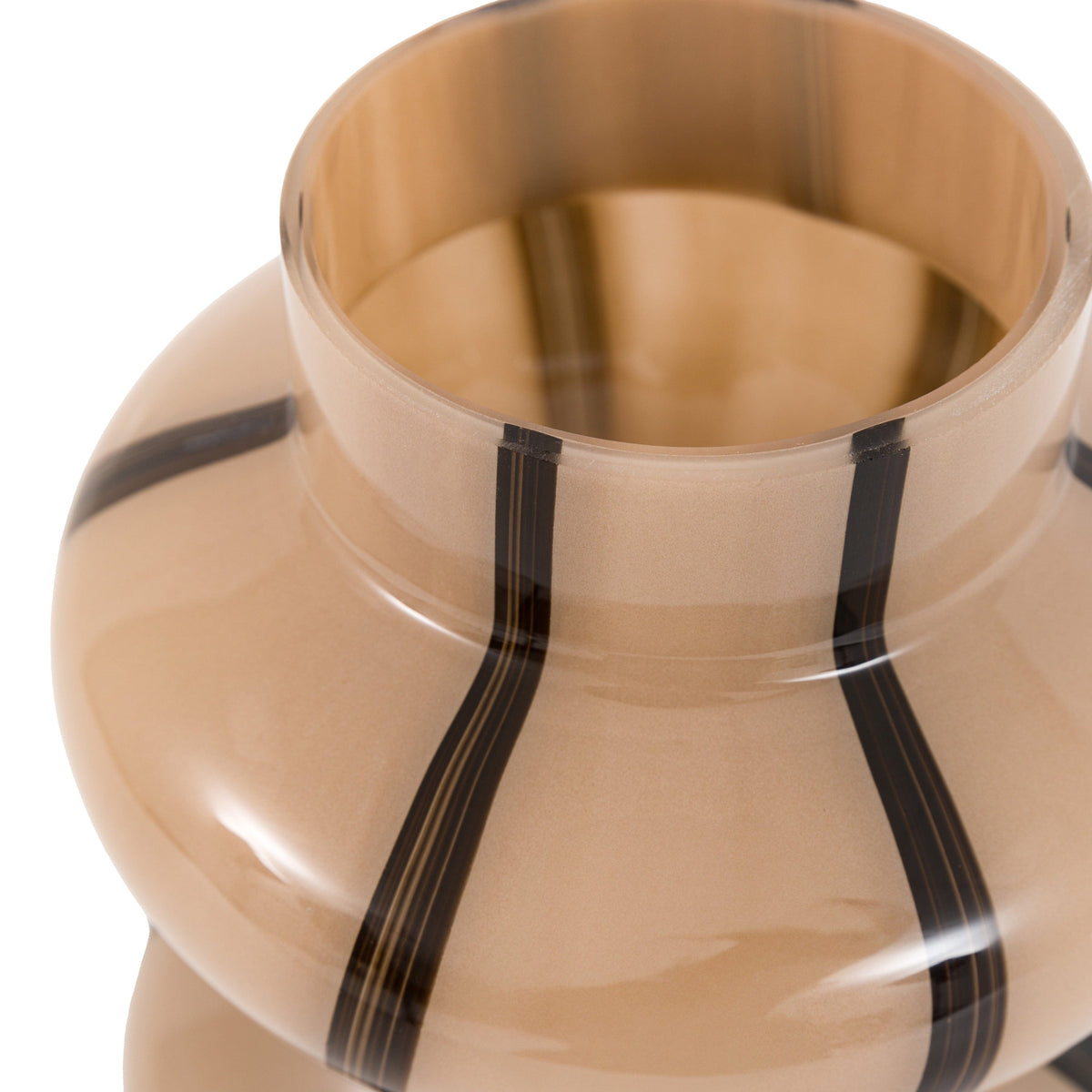 Bodhi Accessories Forma Swirl Glass Vase Camel & Black House of Isabella UK