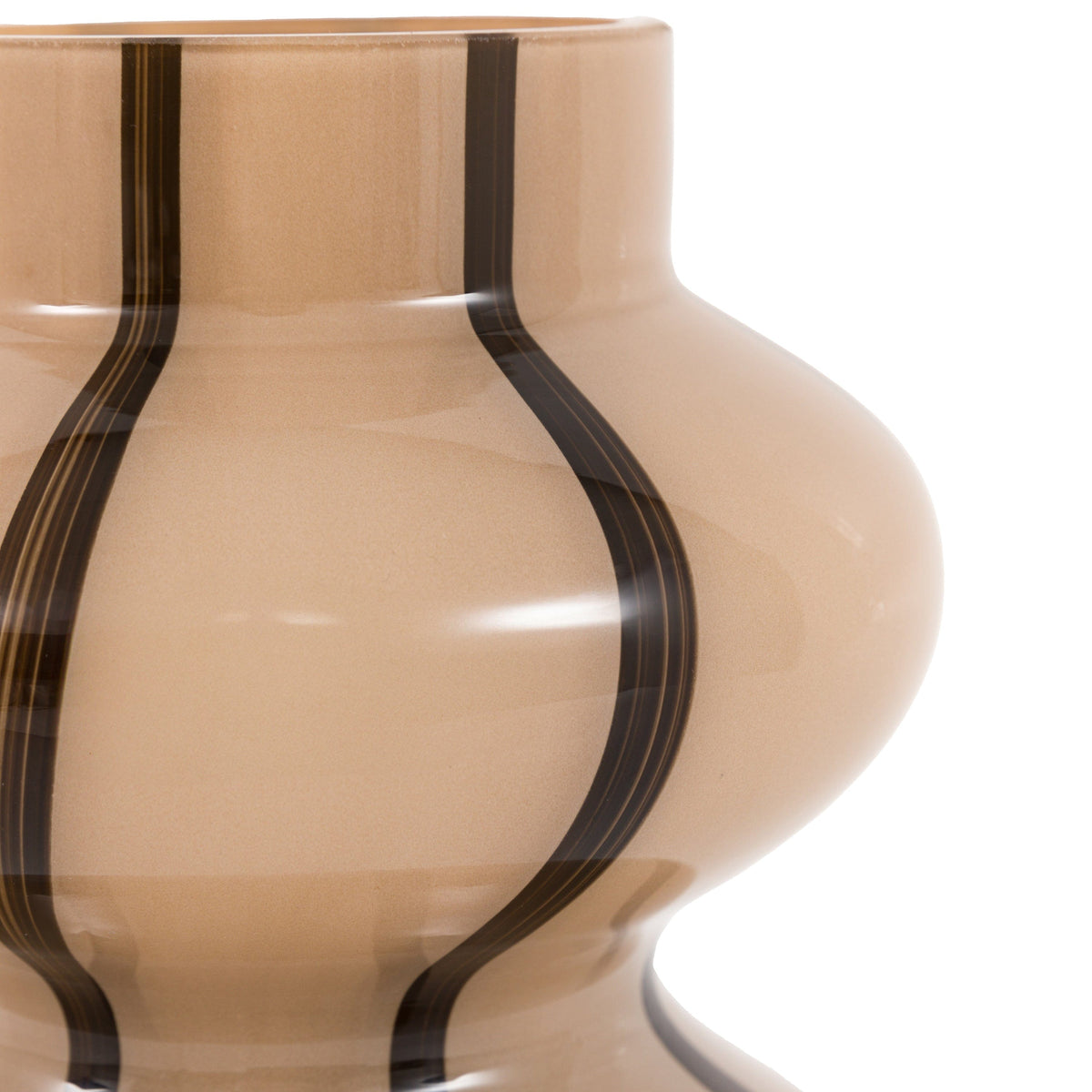 Bodhi Accessories Forma Swirl Glass Vase Camel & Black House of Isabella UK