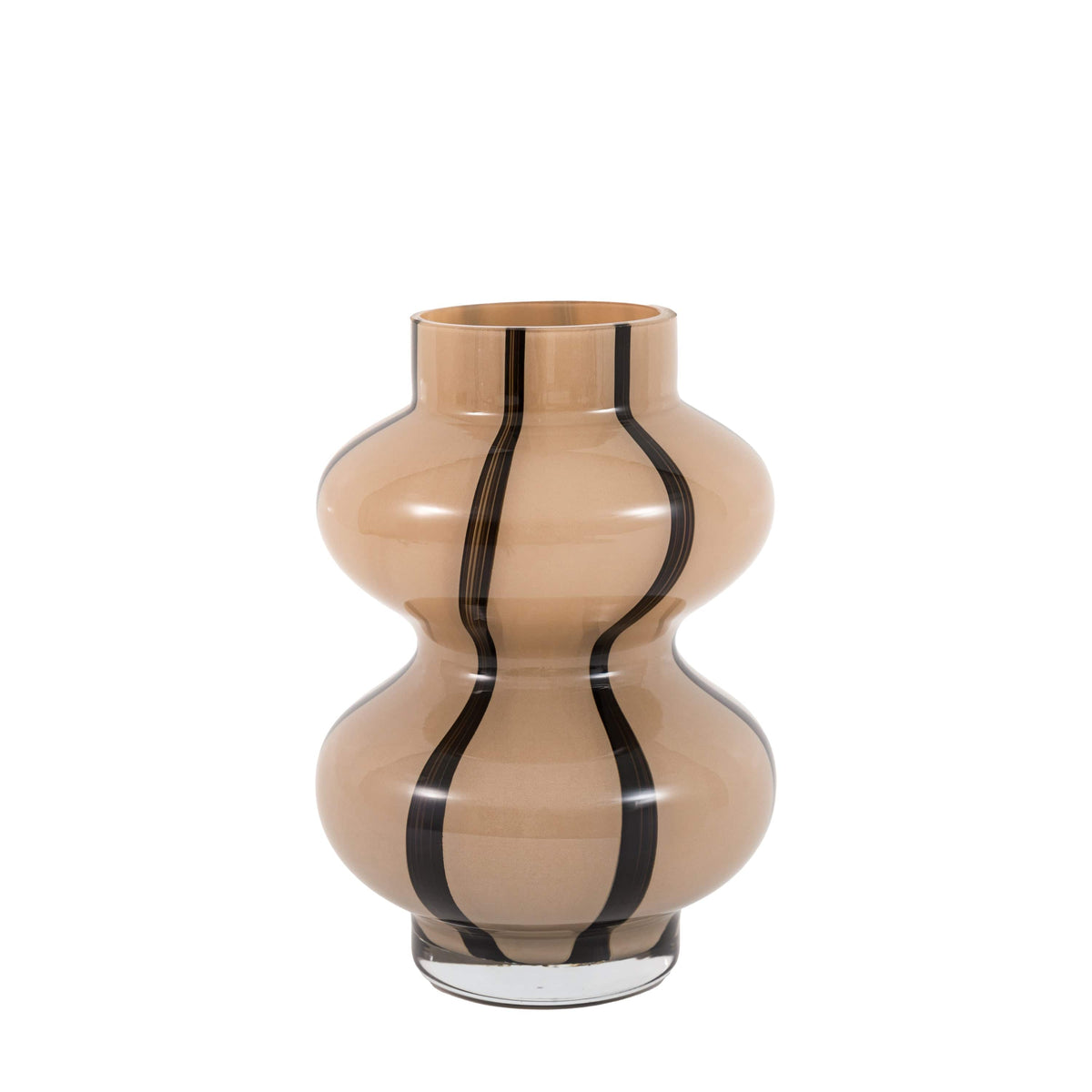 Bodhi Accessories Forma Swirl Glass Vase Camel & Black House of Isabella UK